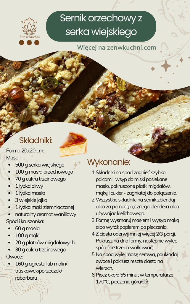 przepis na sernik z serka wiejskiego