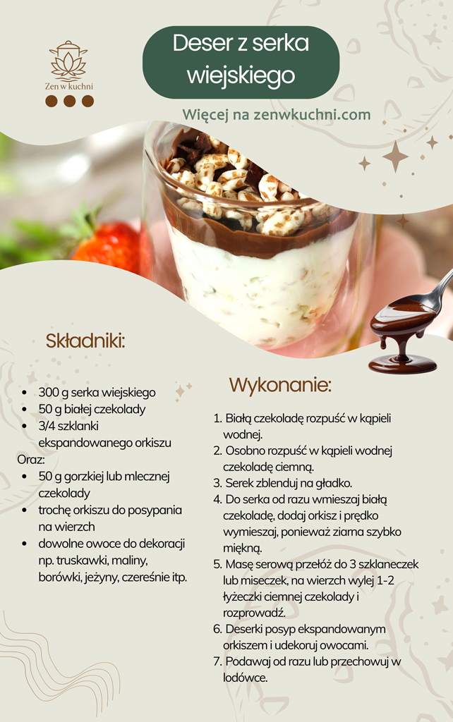 przepis na deser z serka wiejskiego