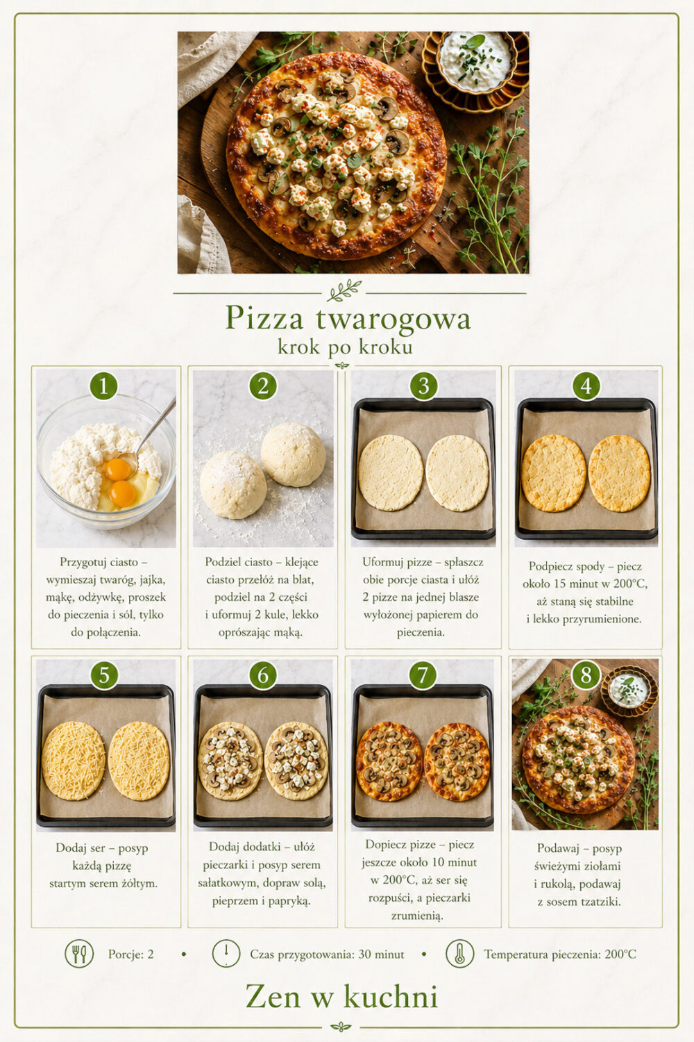 pizza twarogowa krok po kroku
