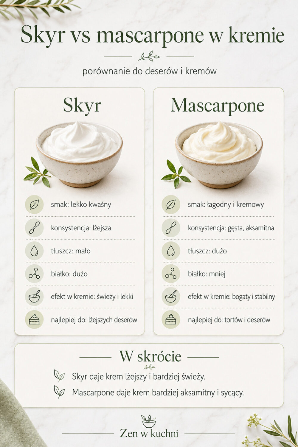Skyr zamiast mascarpone w kremie. Kiedy to ma sens?